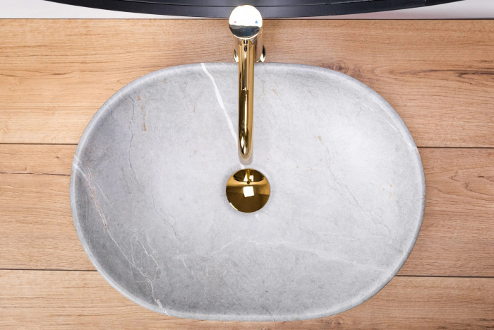 Lavoar pe blat Lara Gri Grey, ceramica, Gri [3]