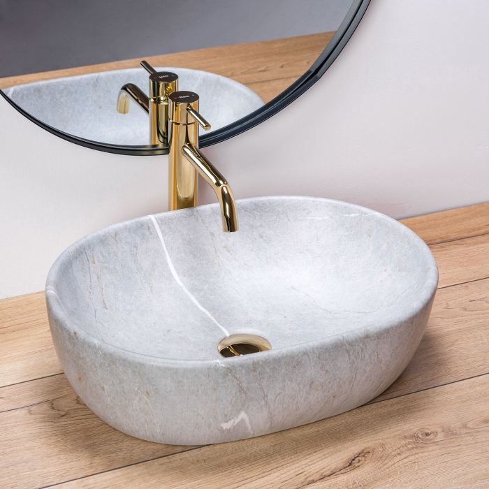 Lavoar pe blat Lara Gri Grey, ceramica, Gri [2]