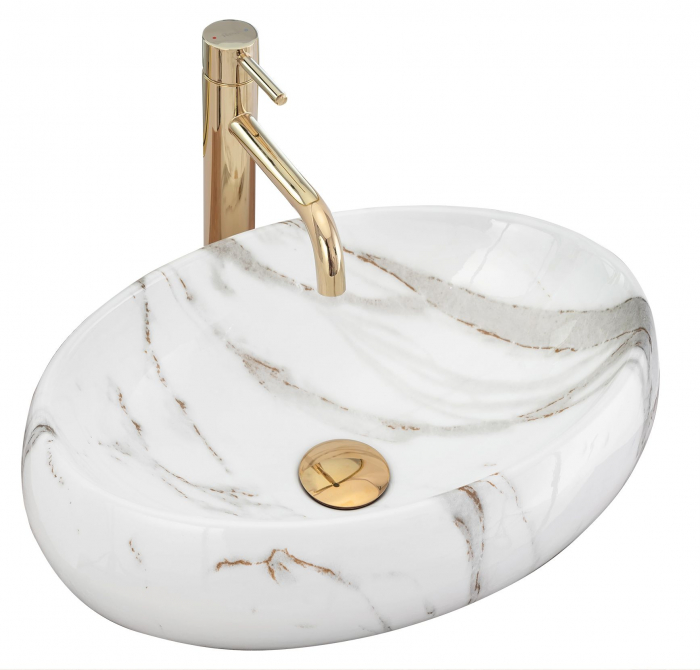 Lavoar pe blat Linda, ceramica, imitatie de piatra [1]