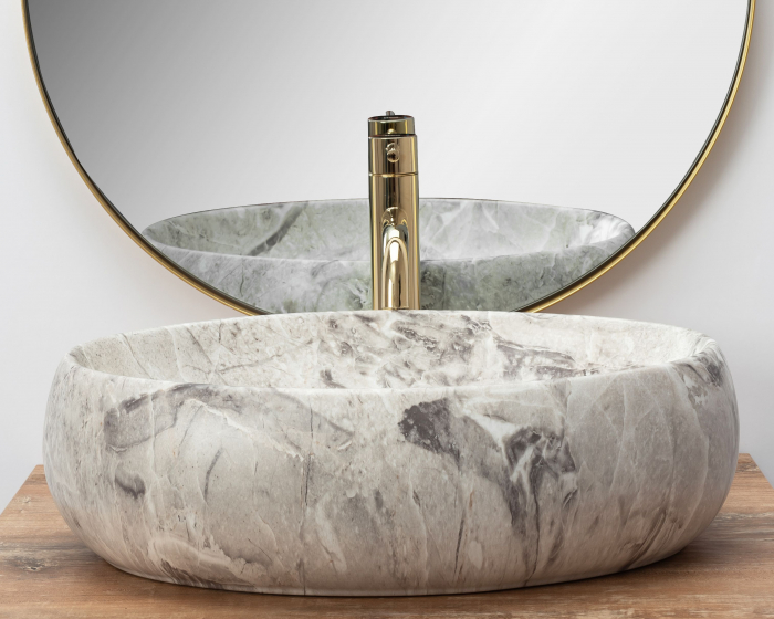 Lavoar pe blat Linda Stone, ceramica, imitatie de piatra [2]