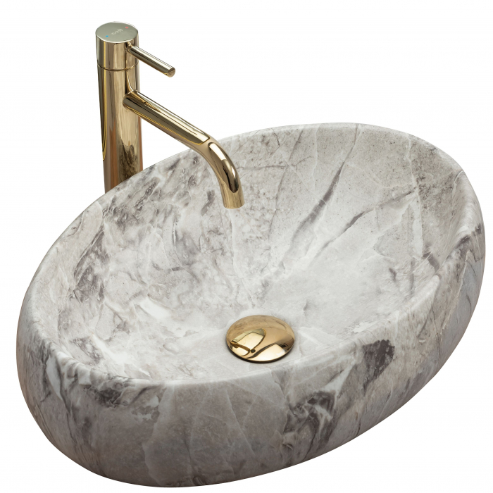 Lavoar pe blat Linda Stone, ceramica, imitatie de piatra [1]