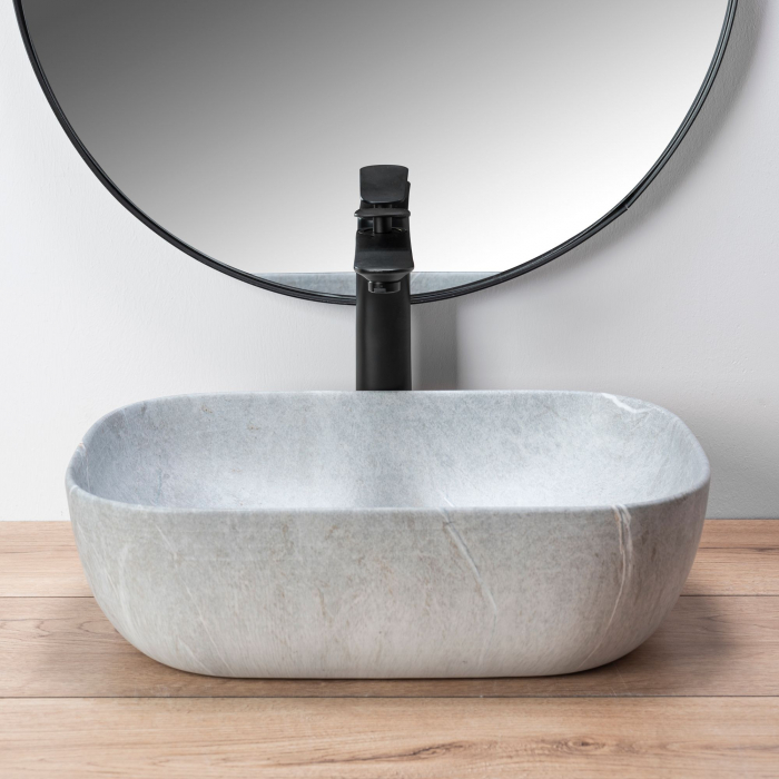 Lavoar pe blat Livia Gri Grey, ceramica, Gri mat [4]