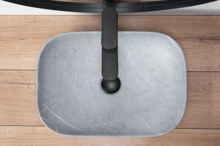 Lavoar pe blat Livia Gri Grey, ceramica, Gri mat [3]