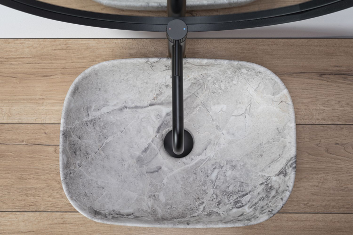 Lavoar pe blat Livia Stone, ceramica, imitatie de piatra [4]