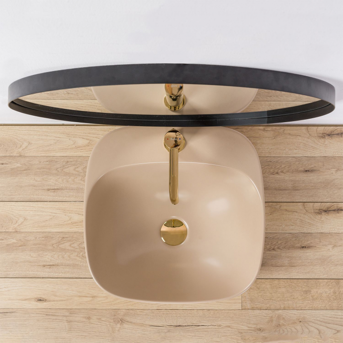Lavoar pe blat Luiza 42 Beige Mat, ceramica, Bej mat [5]