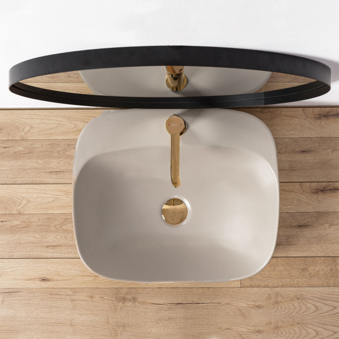 Lavoar pe blat Luiza 50 Grey Mat, ceramica, Gri mat [5]