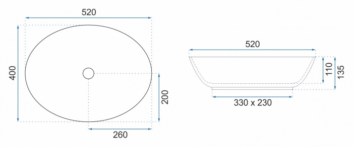 Lavoar pe blat Margot Gold/blue, ceramica, auriu [5]