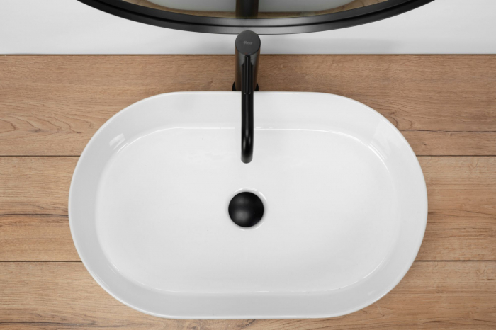 Lavoar pe blat Nadia 60, ceramica, alb lucios [5]