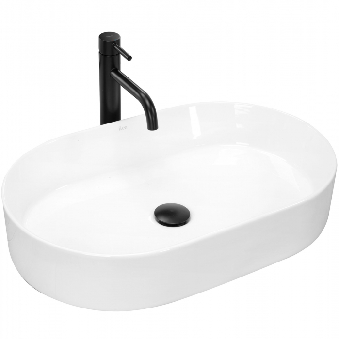 Lavoar pe blat Nadia 60, ceramica, alb lucios [1]