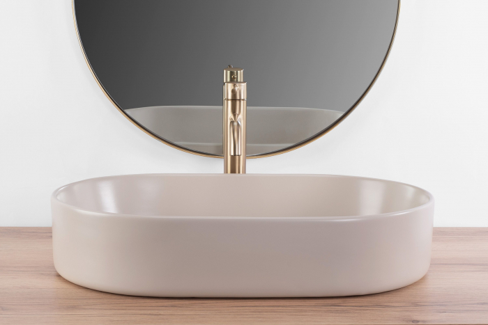 Lavoar pe blat Nadia 60 Beige Matt, ceramica, Bej mat [3]