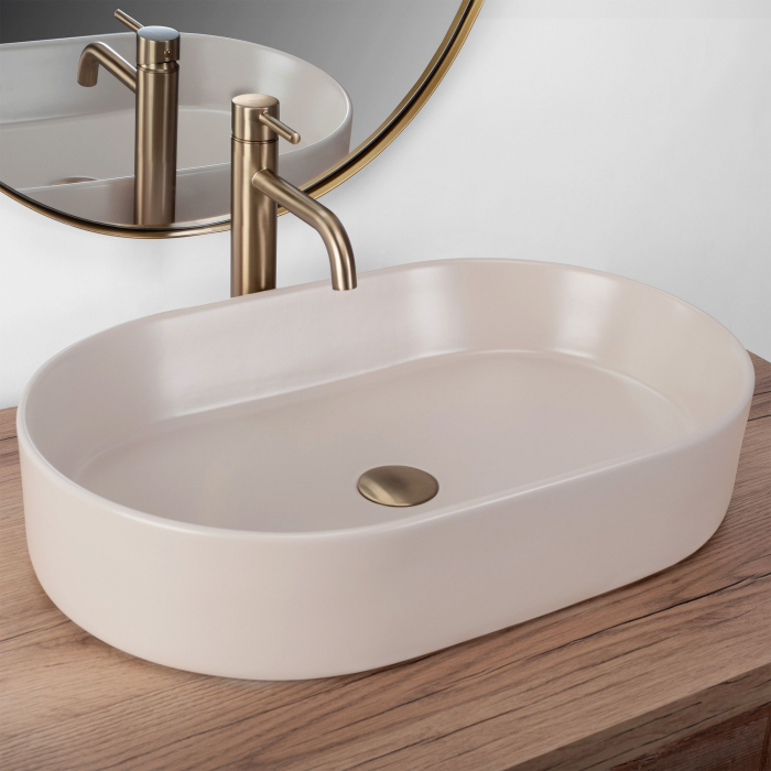 Lavoar pe blat Nadia 60 Beige Matt, ceramica, Bej mat [2]