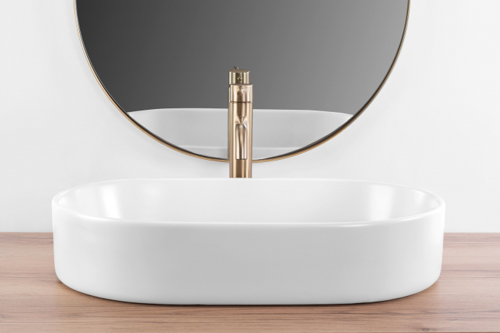 Lavoar pe blat Nadia 60 White Matt, ceramica, alb mat [4]