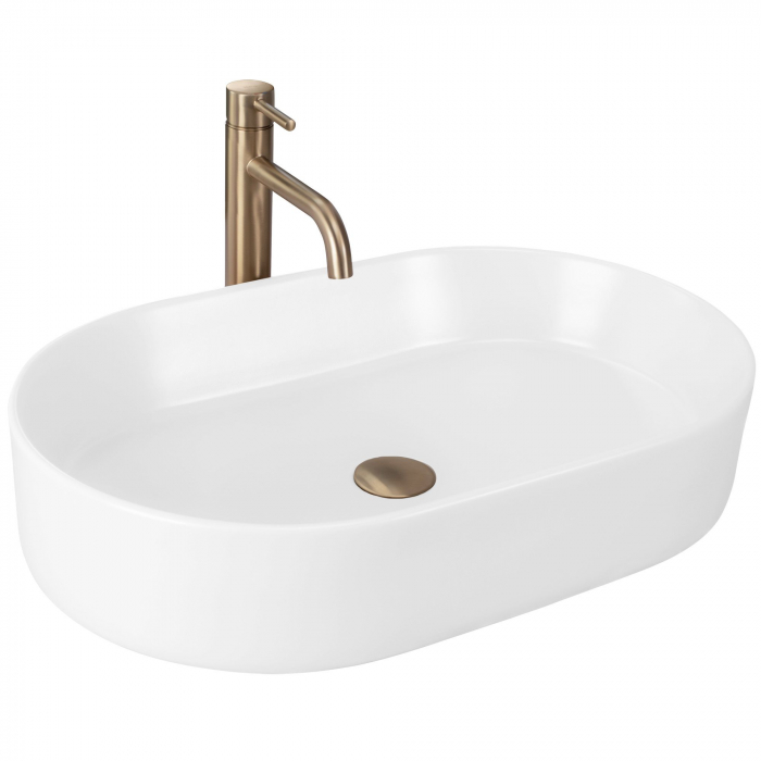 Lavoar pe blat Nadia 60 White Matt, ceramica, alb mat [1]