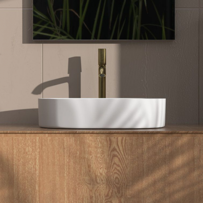 Lavoar pe blat Nadia 60 White Matt, ceramica, alb mat [5]