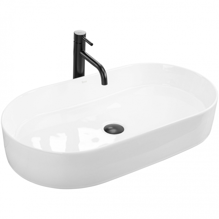 Lavoar pe blat Nadia 70, ceramica, alb lucios [1]
