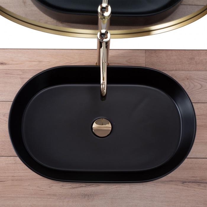 Lavoar pe blat Nadia Black Matt, ceramica, negru mat [4]