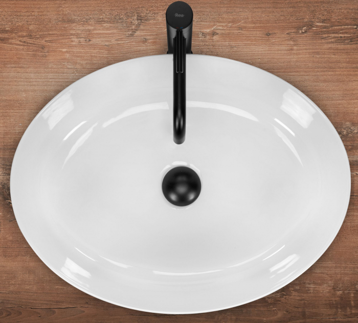 Lavoar pe blat Queen Alb, ceramica, alb lucios [4]