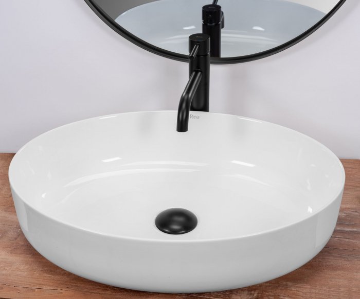 Lavoar pe blat Queen Alb, ceramica, alb lucios [2]