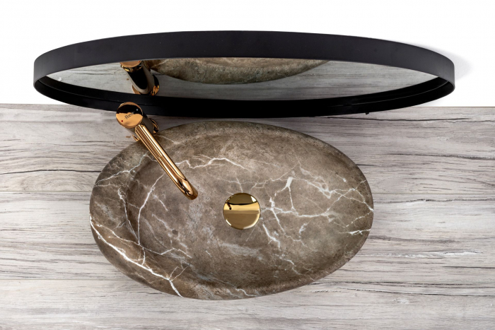 Lavoar pe blat Roxy B Stone Nature, ceramica, Gri [4]