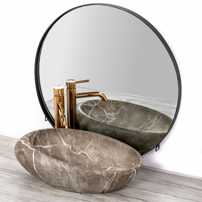 Lavoar pe blat Roxy B Stone Nature, ceramica, Gri [3]