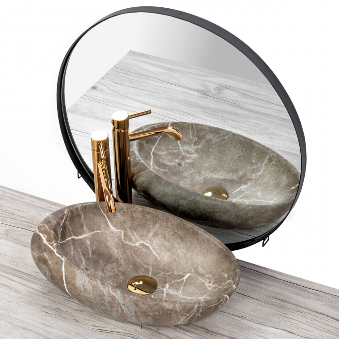 Lavoar pe blat Roxy B Stone Nature, ceramica, Gri [2]