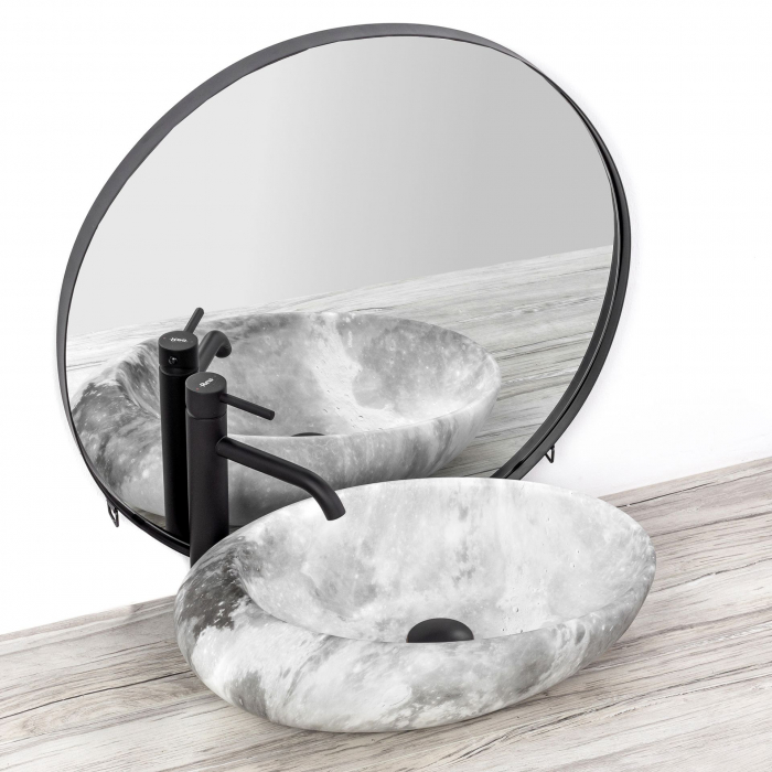 Lavoar pe blat Roxy C Stone L.grey, ceramica, Gri [3]
