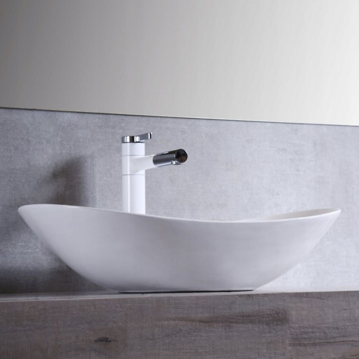 Lavoar pe blat Royal 60, ceramica, alb lucios [5]