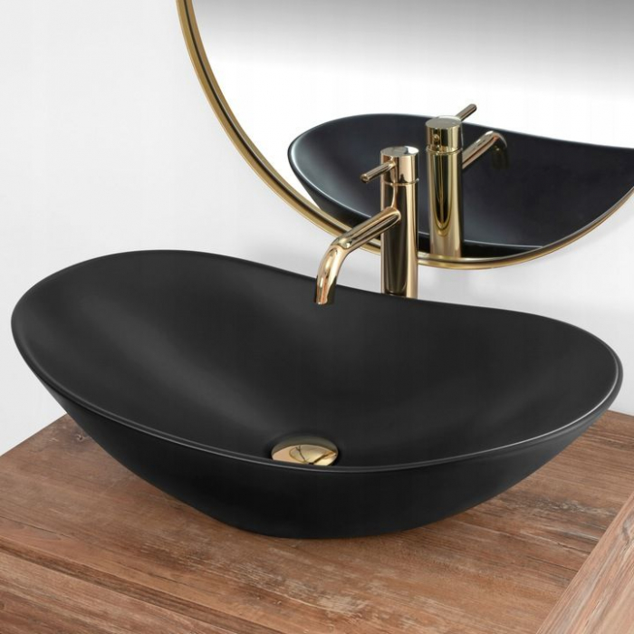 Lavoar pe blat Royal 60 Black Mat, ceramica, negru mat [5]