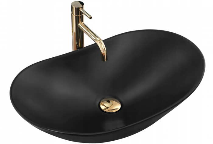 Lavoar pe blat Royal 60 Black Mat, ceramica, negru mat [1]