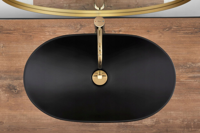 Lavoar pe blat Royal 60 Black Mat, ceramica, negru mat [4]