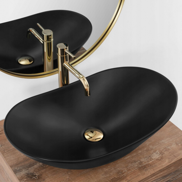 Lavoar pe blat Royal 60 Black Mat, ceramica, negru mat [2]