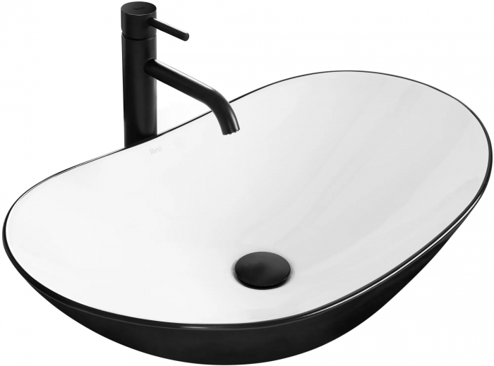 Lavoar pe blat Royal Black Alb, ceramica, alb lucios [1]