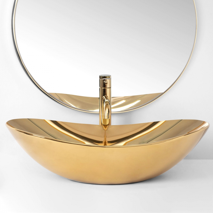 Lavoar pe blat Royal Gold, ceramica, auriu [3]