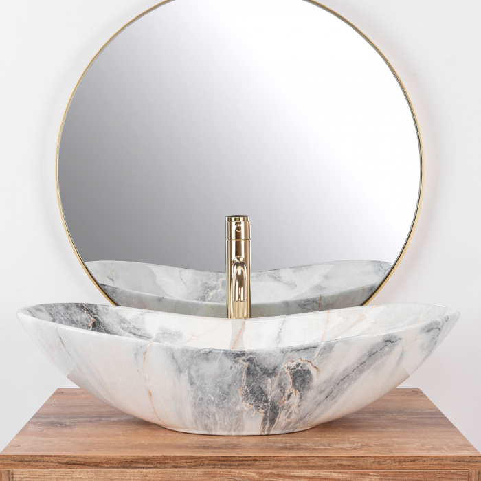Lavoar pe blat Royal Granit, ceramica, imitatie de piatra [3]