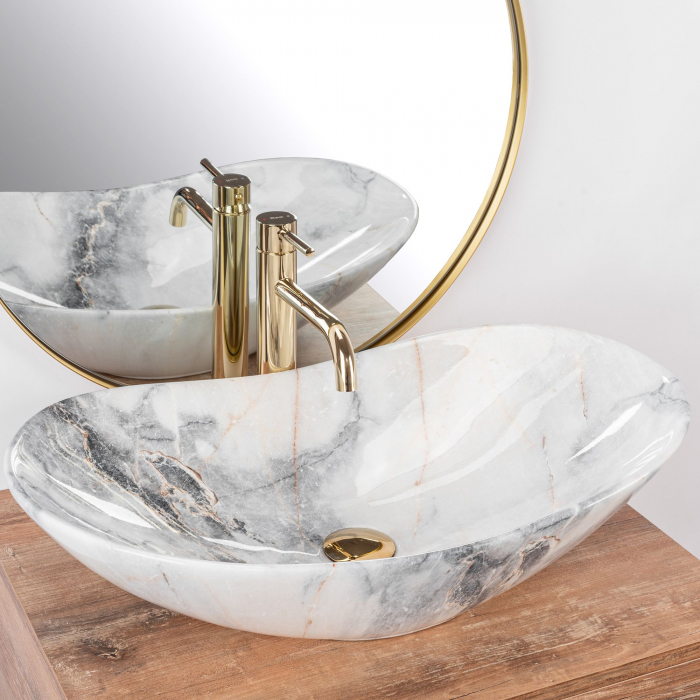 Lavoar pe blat Royal Granit, ceramica, imitatie de piatra [2]