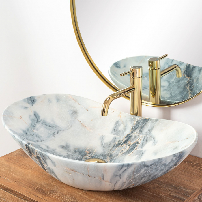 Lavoar pe blat Royal Granit Mat, ceramica, imitatie de piatra [4]