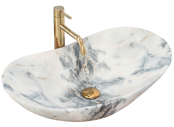 Lavoar pe blat Royal Granit Mat, ceramica, imitatie de piatra [1]