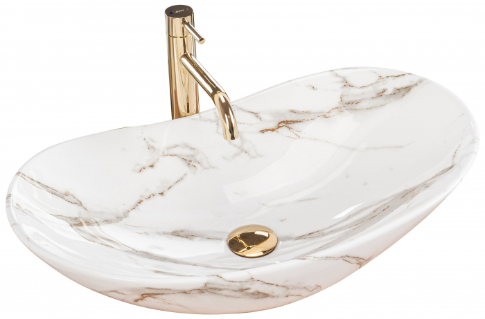 Lavoar pe blat Royal Lava, ceramica, imitatie de piatra [1]