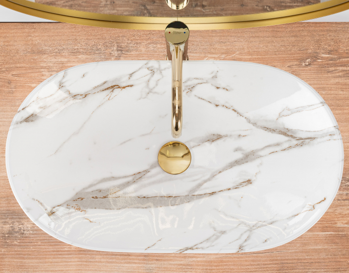 Lavoar pe blat Royal Lava, ceramica, imitatie de piatra [5]