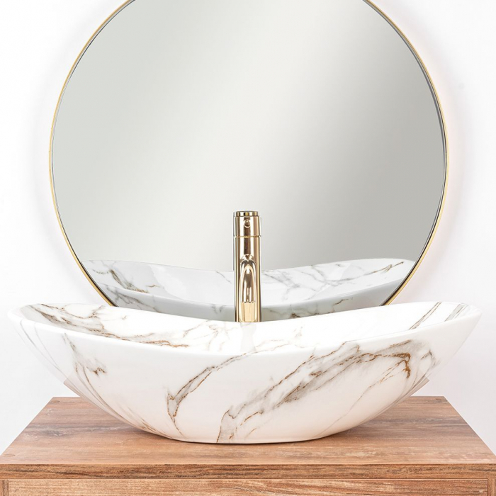 Lavoar pe blat Royal Lava, ceramica, imitatie de piatra [2]