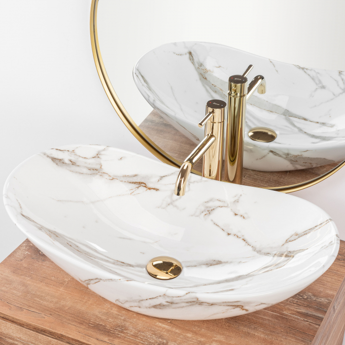 Lavoar pe blat Royal Lava, ceramica, imitatie de piatra [4]