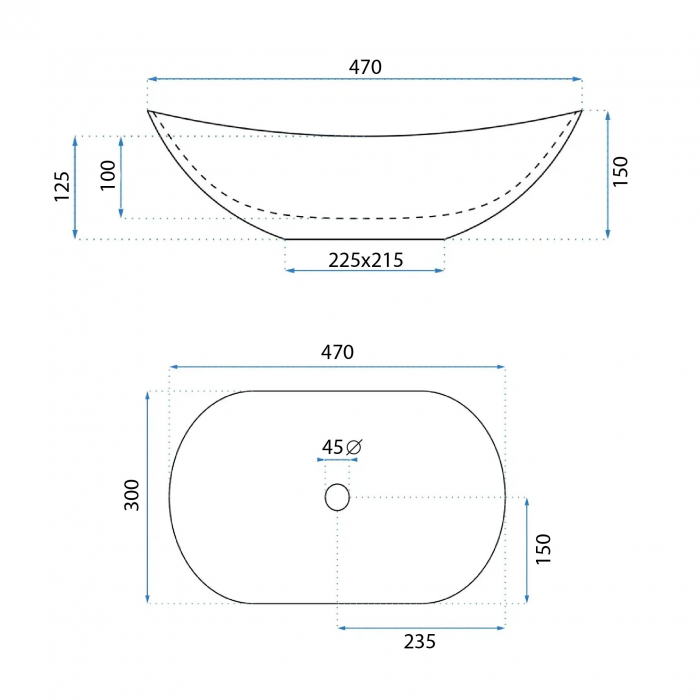 Lavoar pe blat Royal Mini White, ceramica, alb lucios [6]
