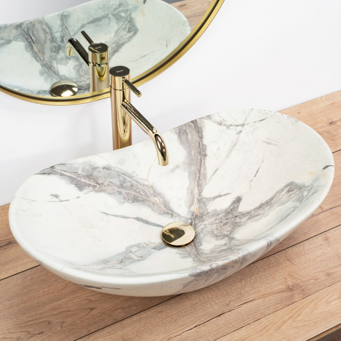 Lavoar pe blat Royal Sand, ceramica, imitatie de piatra [6]