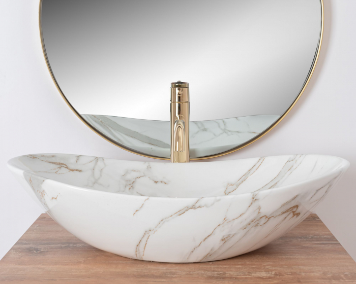 Lavoar pe blat Royal Shiny Aiax Marmura, ceramica, imitatie de piatra [4]