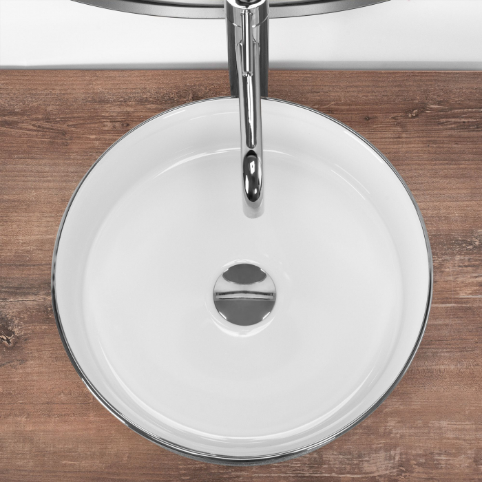 Lavoar pe blat Sami Brush Silver, ceramica, alb lucios [4]