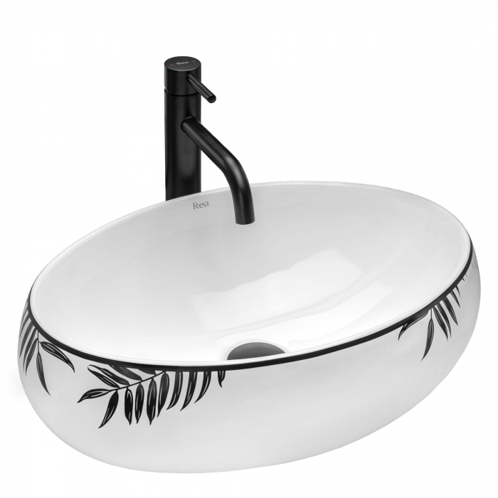 Lavoar pe blat Shila, ceramica, alb lucios [1]