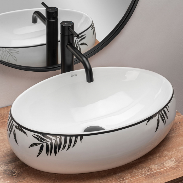 Lavoar pe blat Shila, ceramica, alb lucios [2]