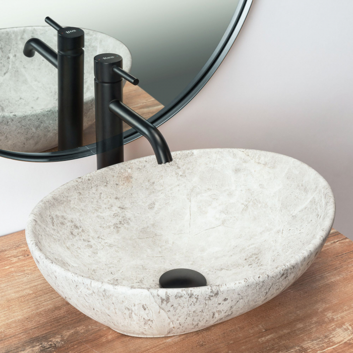 Lavoar pe blat Sofia Light Stone, ceramica, Gri [2]