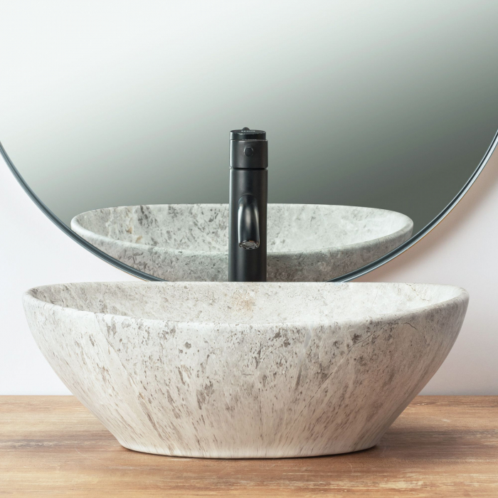Lavoar pe blat Sofia Light Stone, ceramica, Gri [3]