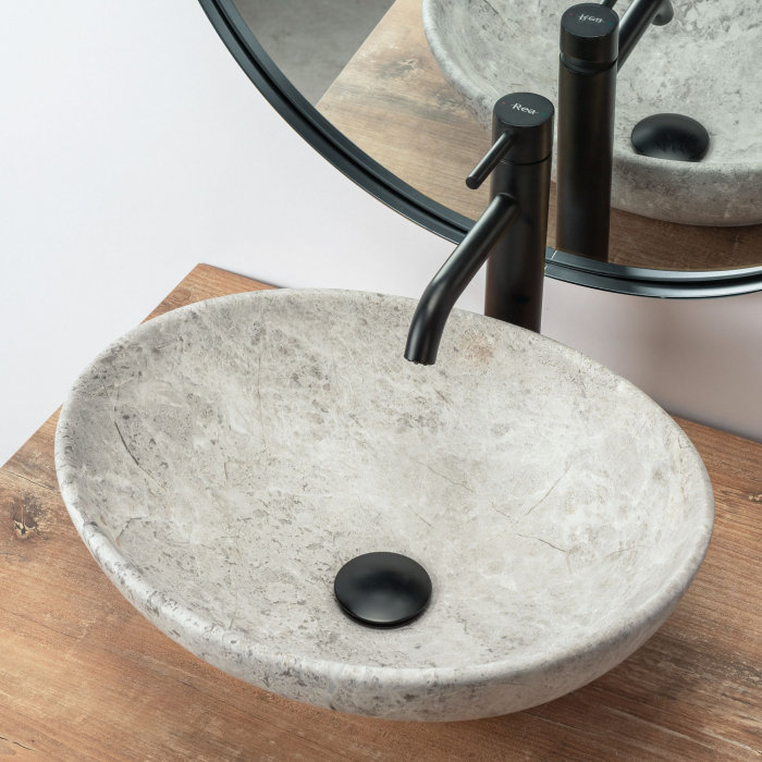 Lavoar pe blat Sofia Light Stone, ceramica, Gri [4]